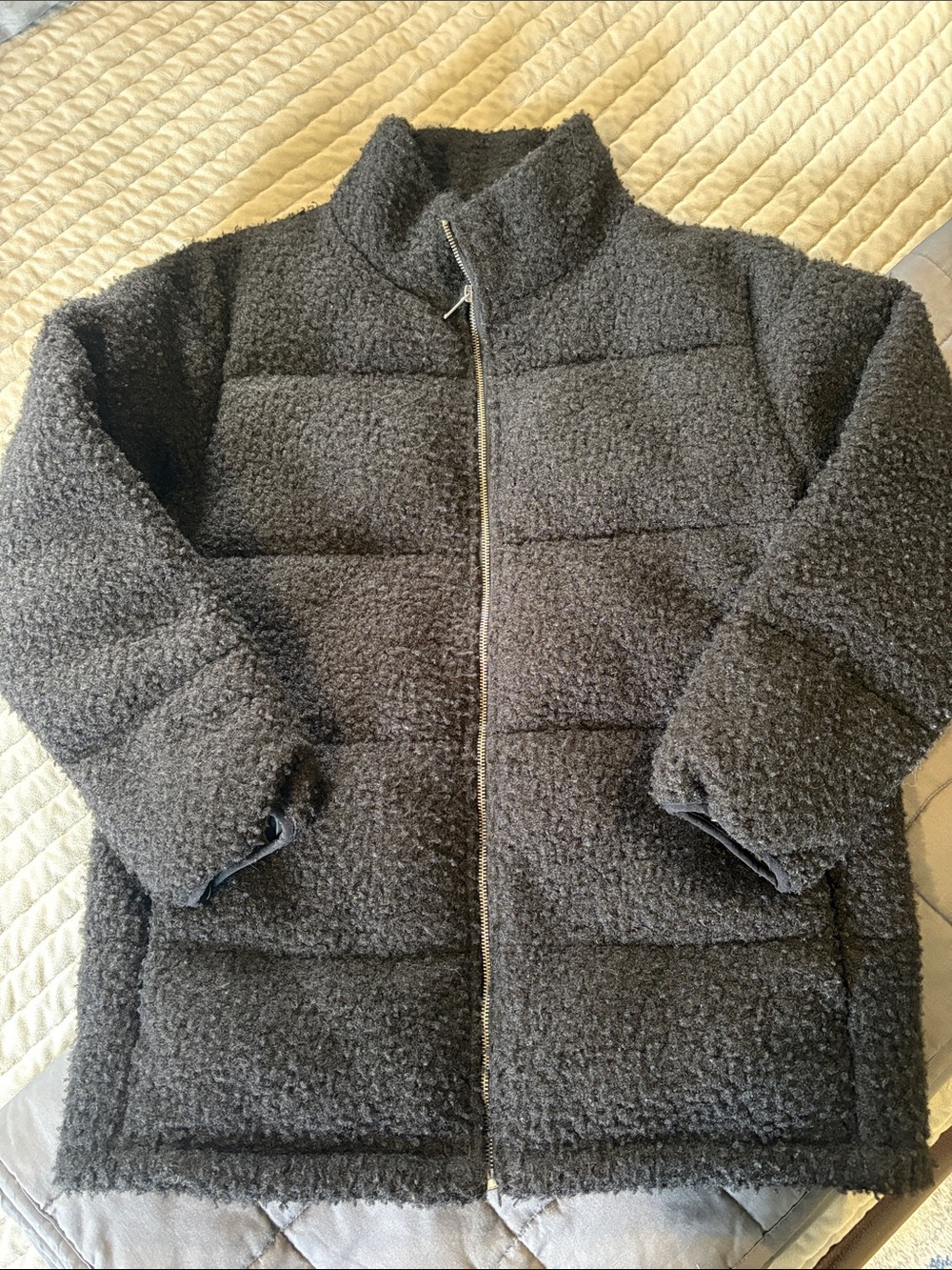 RD Style Black Sherpa Puffer Jacket